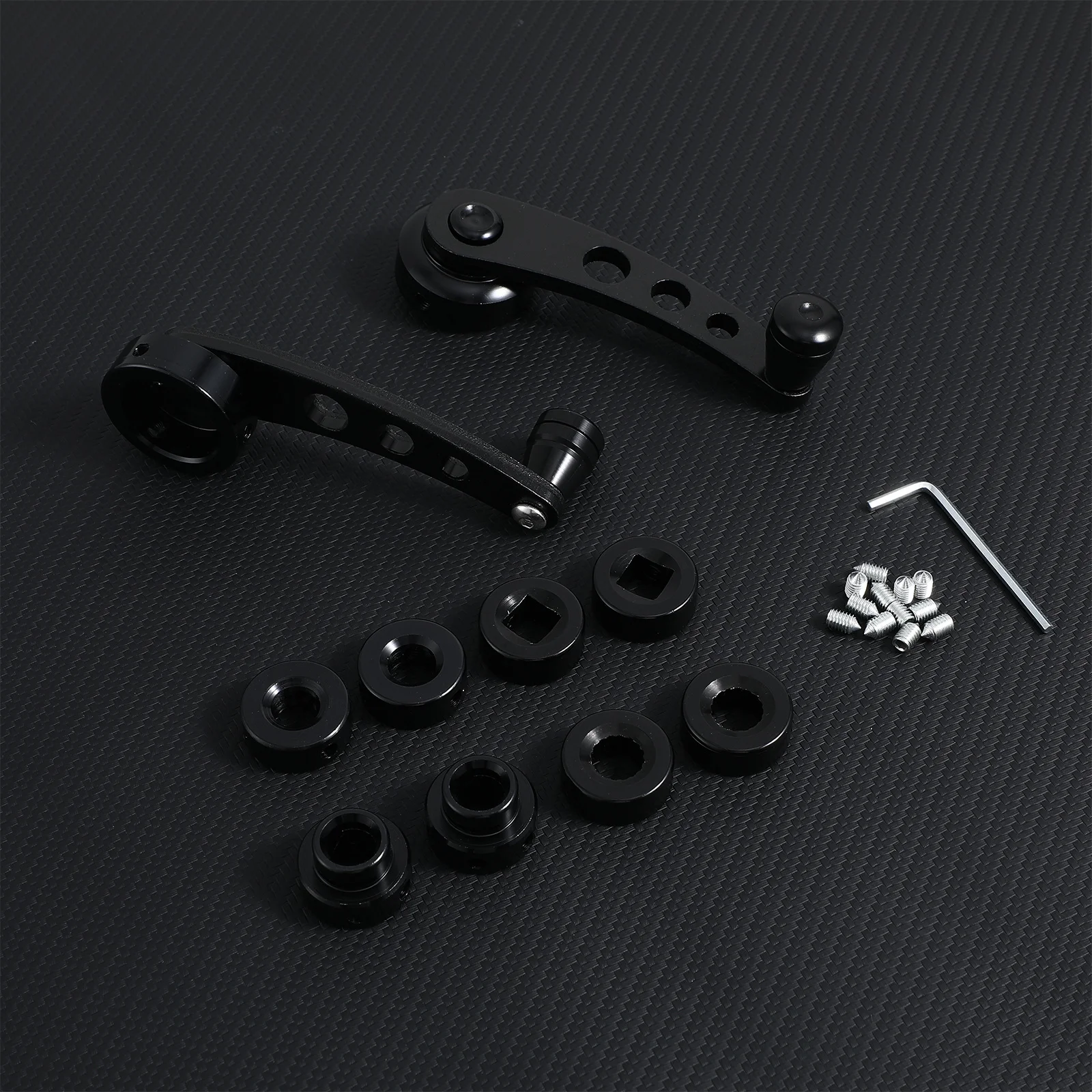 1 set Car Window Shake Handle Aluminum Universal Winder Crank Rocker For Manual Window Door Left Right Black Set