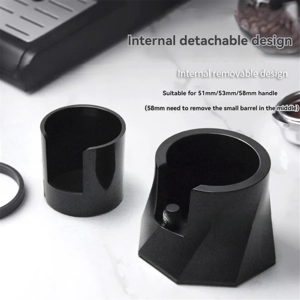 حامل العبث A44TCoffee لمقبض 51/53/58 مم منظم الارتفاع قابل للتعديل مع قاعدة غير قابلة للانزلاق لمطعم مقهى المقهى