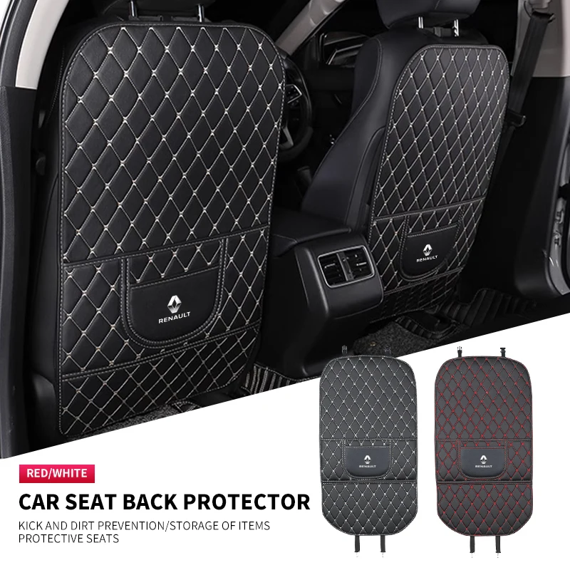 1pcs Car Seat Back Anti Child Kick Protector Pad For Renault Kadjar Megane Clio Koleos Espace ZOE QM6 Captur Scenic Accessories