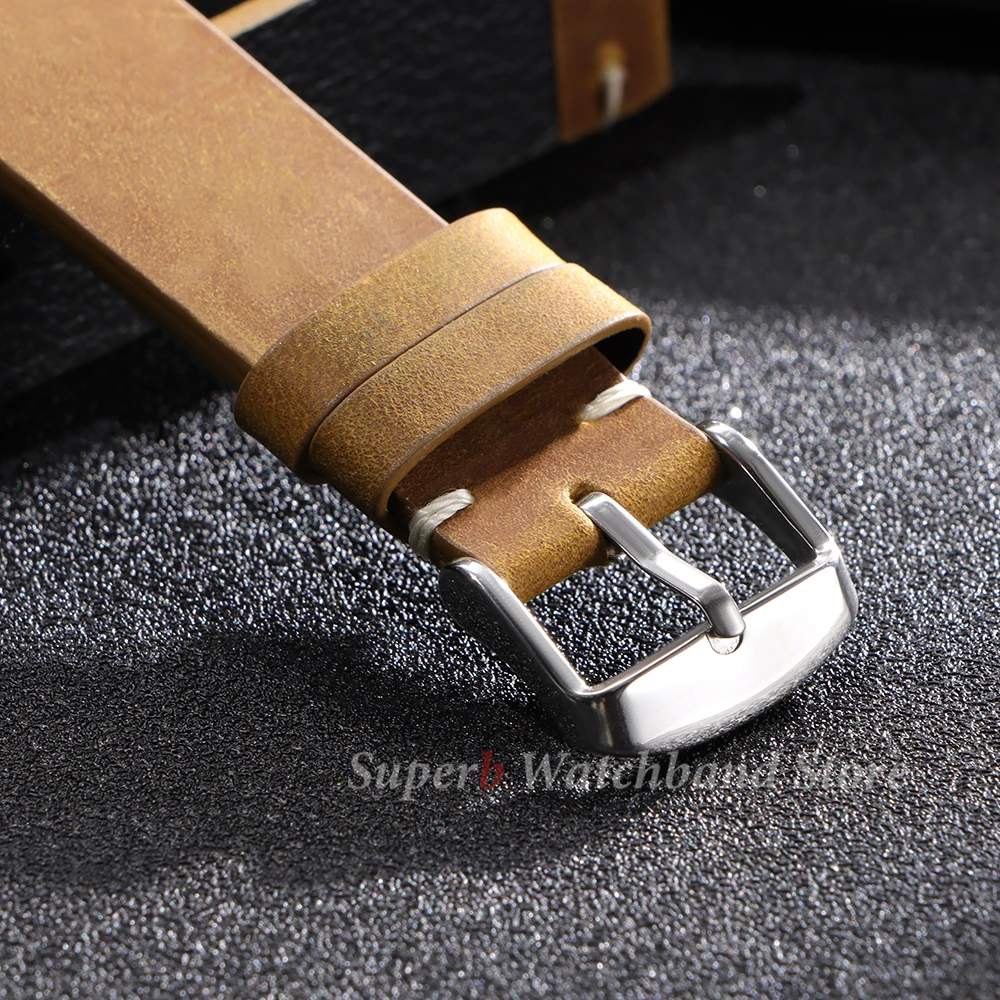 手作りステッチ牛革ストラップセイコーヴィンテージレザー時計バンドオメガ 18 ミリメートル 20 ミリメートル 21 ミリメートル 22 ミリメートル 24 ミリメートルスマートウォッチリストバンド