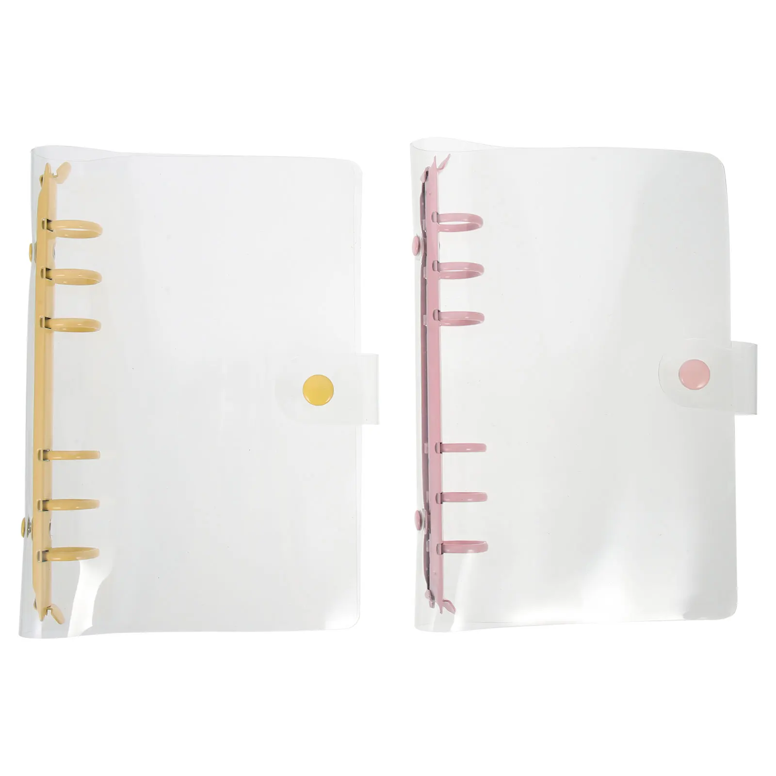

2pcs A6 PVC Binder Notebook Cover Transparent Shell 6 Office Supplies School Accessories Scrapbook Planner Desktop