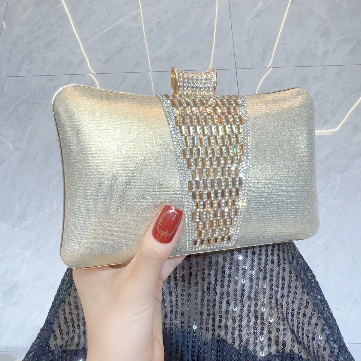 حقيبة عشاء المشاهير الفاخرة الخفيفة مأدبة حقيبة ساعي الراقية حقيبة يد نسائية متعددة الاستخدامات Pochette Soirée فام Mariage #2