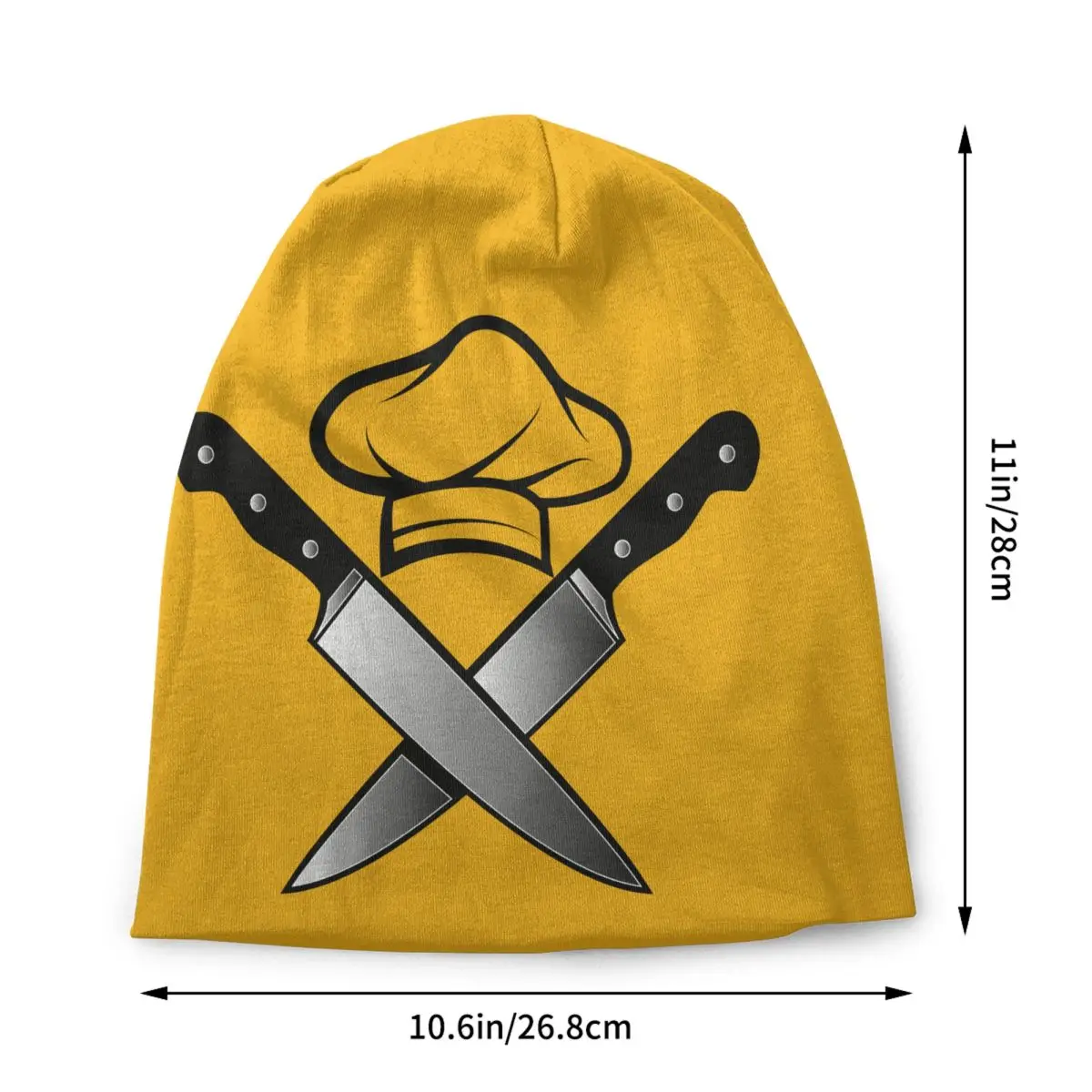 Custom Funny Cooking Skull Knife Chef Beanie Cap Unisex Winter Bonnet Knitting Hats Hip Hop Outdoor Ski Skullies Beanies Hats