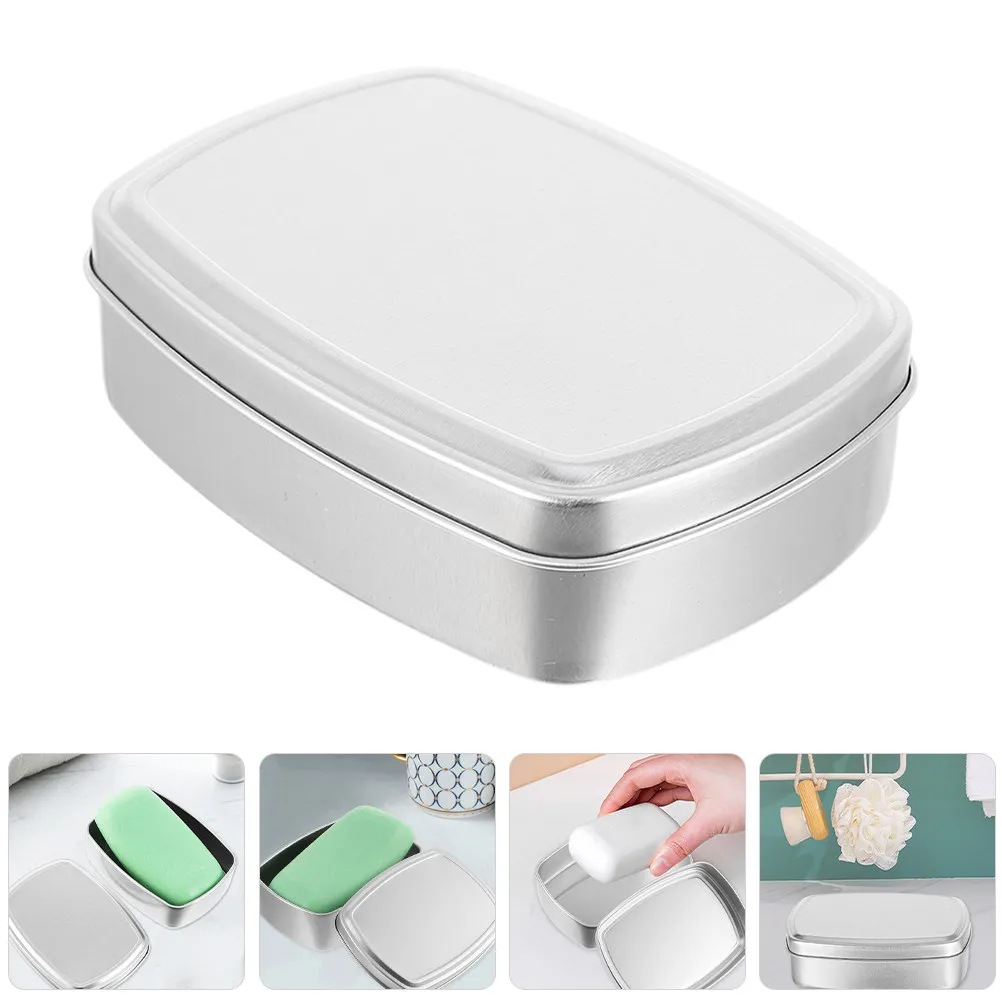 Small Metal Aluminum Soap Box Case Leakproof Storage Container with Lid Portable for Travel Soap Jewelry Candy