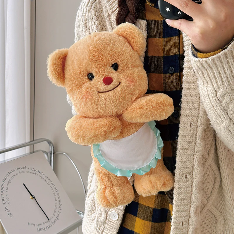 Kawaii Thai Butter Bear Plush Doll Wearing Apron Joints Bear Plush Toy Sleeping Pillow Children Sleeping Partner Wholesale