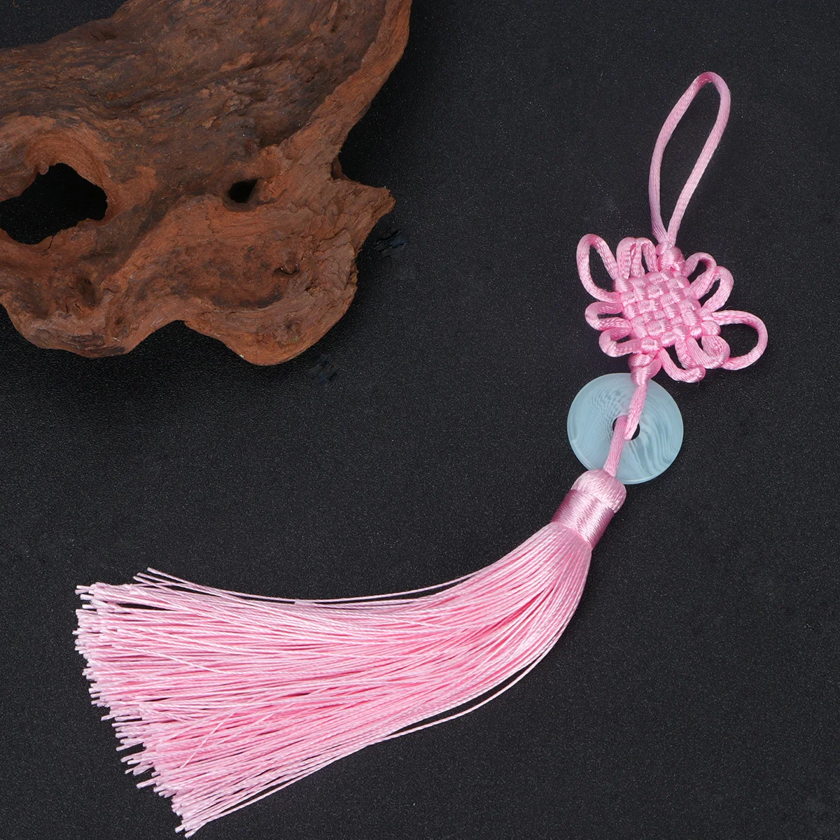 

5Pcs Premium Chinese Knot Jade Pendants Beautiful Car Interior Decorations Red Purple Yellow Lake Blue Pink 1 Each