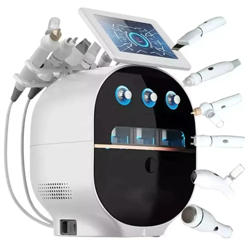 6 In 1 H2O2 Hydro Dermabrasion RF Lifting Spa Facial Hydro Facial Microdermabrasion Machine Bubble Washing Beauty Salon Machine