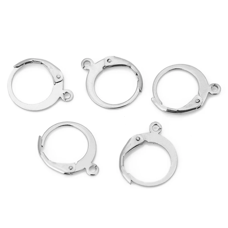 20pcs/lot Stainless Steel French Earring Hooks Anti Allergy Hypoallergenic Earrings Clasp Wire For Diy Jewelry Making Supplies