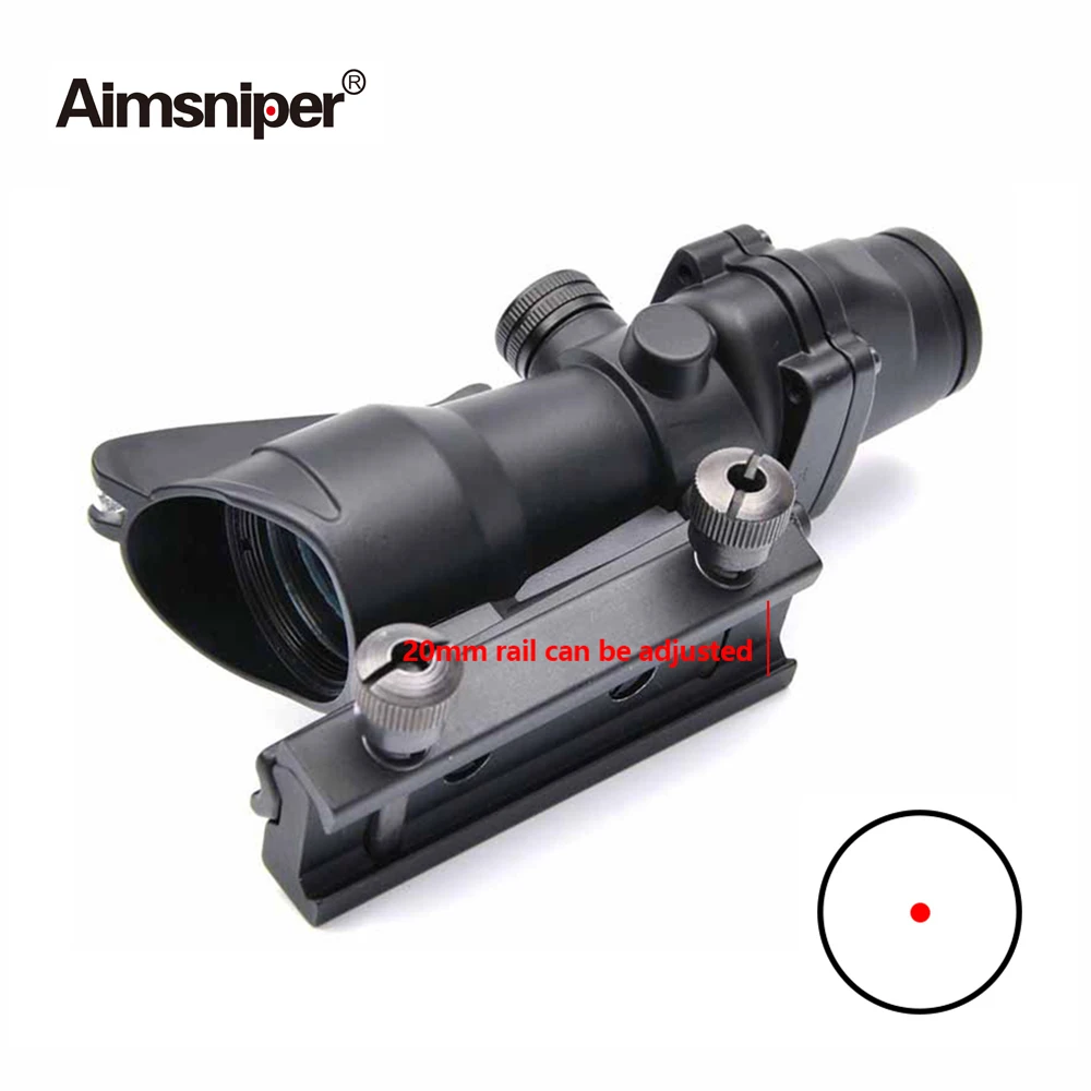 Imagem -04 - Aimsniper-real Fibra Óptica Red Dot Sight Tactical Hunting Optics Riflescope 20 mm Mount para M16 Airsoft Caza Scope 1x32acg