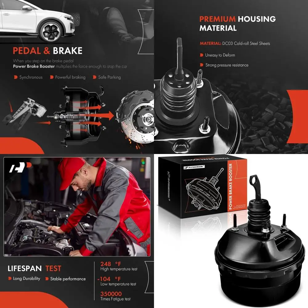 

Вакуумный усилитель тормозов A-Premium, совместимый с Ford Mustang 1994-1995/1999-2004, 3,8 л 5,0 л, без главного цилиндра