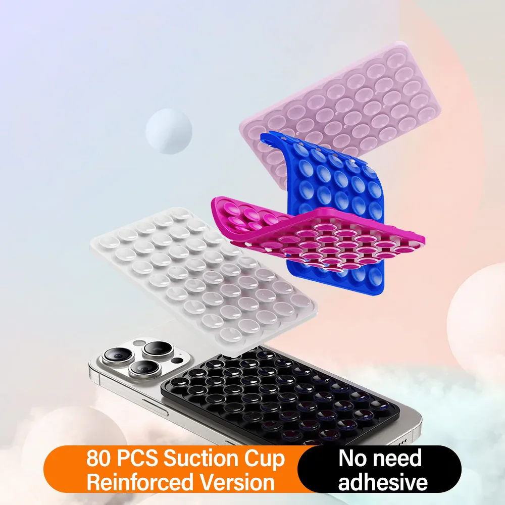 Double-Sided Silicone Suction Cups Phone Stand Multifunctional Wall Mount Phone Holder For Kitchen Bathroom Phone Accessories - náhled 2
