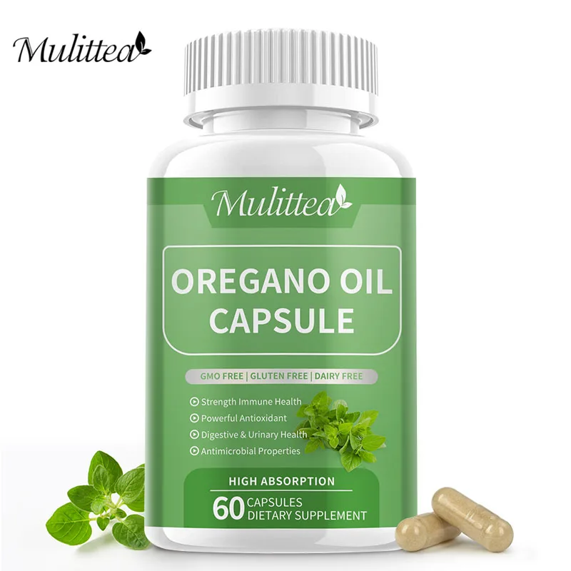 Mulittea Oregano Oil Pills For Immune & Kidney Health Digestive Health Supplement Antioxidant support Relieves Bloating