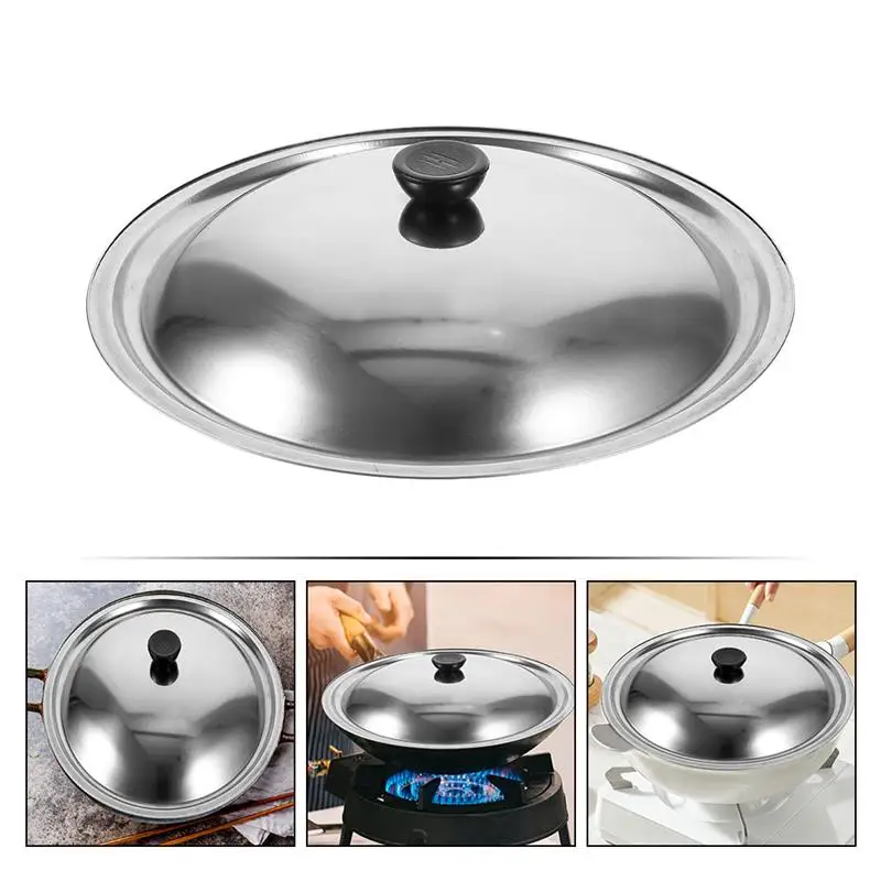 

Frying Pan Lid Stainless Steel Pots Cover Metal Lid Bowl Cover Pot Pan Lid 32cm Chef Pan Lid Premium Qualtiy Pan Covers