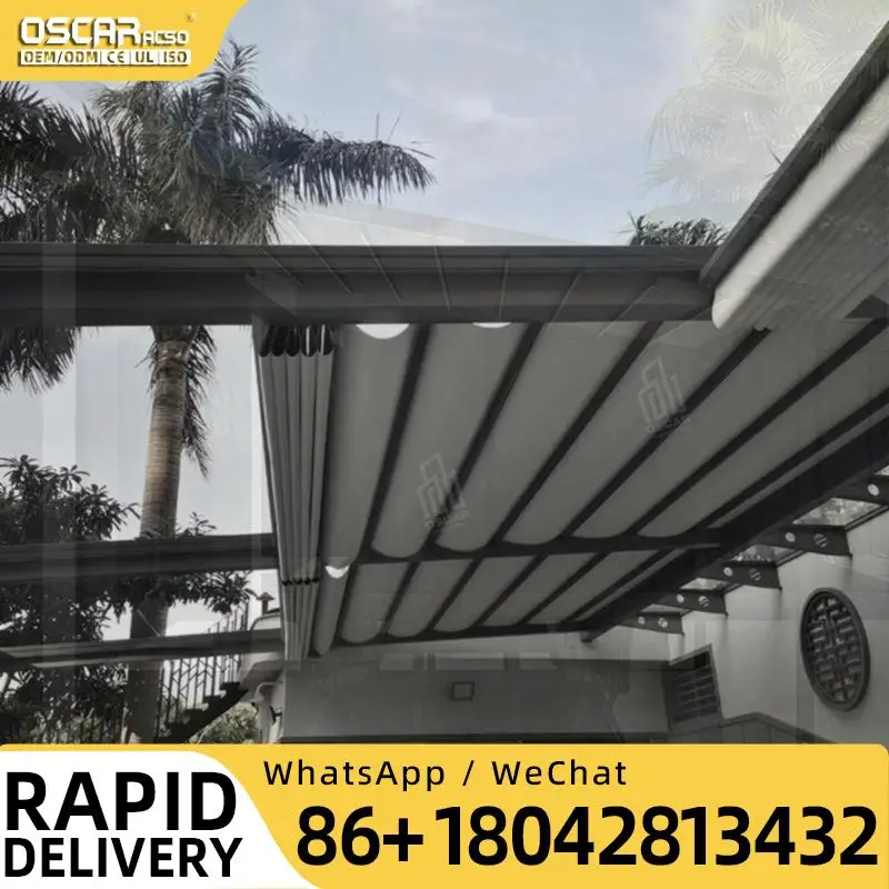 

Fully Automatic Retractable Sliding and Folding Waterproof Aluminum Pergola for US Outdoor Terrace Roof Retractable Canopy Pergo