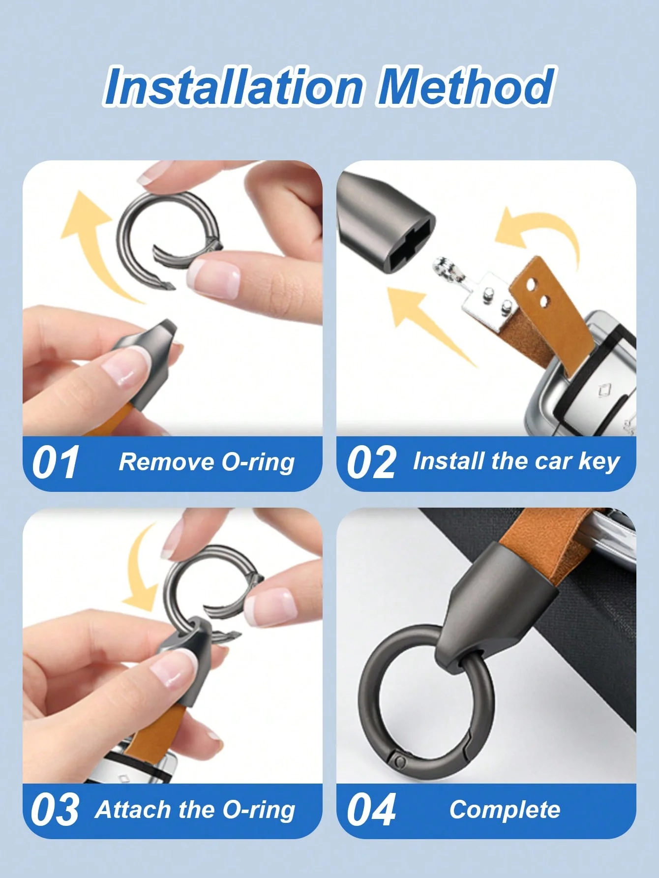 고품질 아연 합금 자동차 키체인, 짧은 분실 방지 키체인, 스웨이드 스트랩, 패셔너블한 키체인 클립, 남녀 공용, 벨트 클립 D