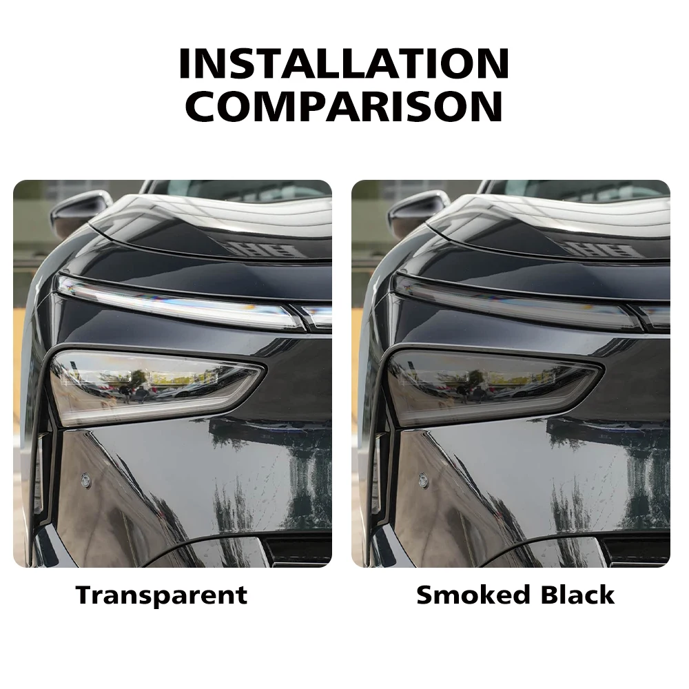 TPU Car Headlight Pre-Cut Protective Film for Xpeng P7 P7i P7+/New P7 2021-2026 High Gloss Smoke Black Vinyl Wrap Film Kit