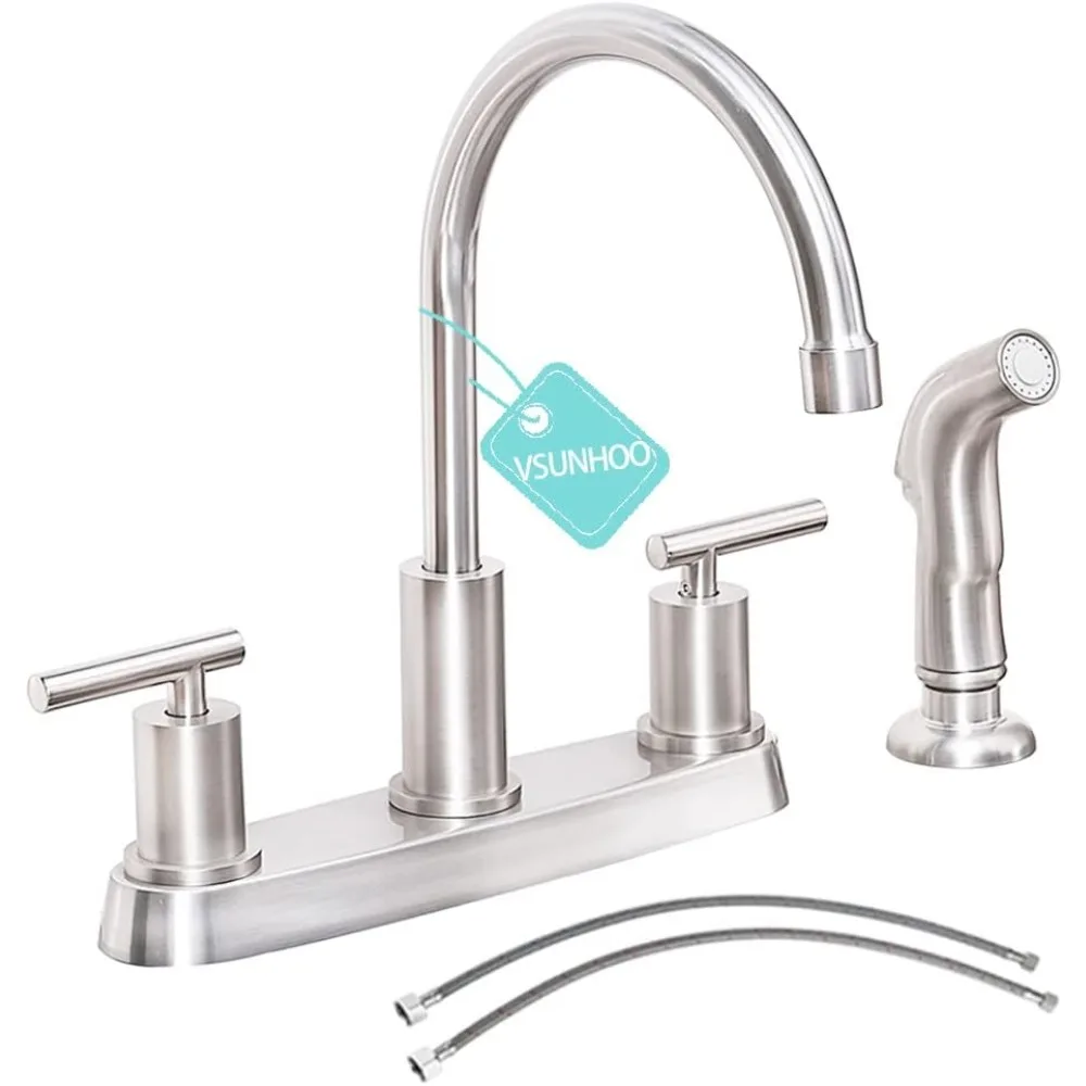 

Brushed Nickel RV Kitchen Sink Faucet with Sprayer and Stainless Steel Touch Control