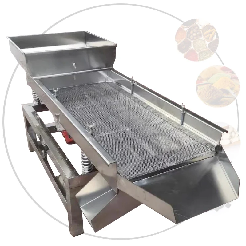 Linear Vibration Screening Machine Particle Size Powder Food White Sugar Grain Sorting Machine Stainless Steel Separation Equipm