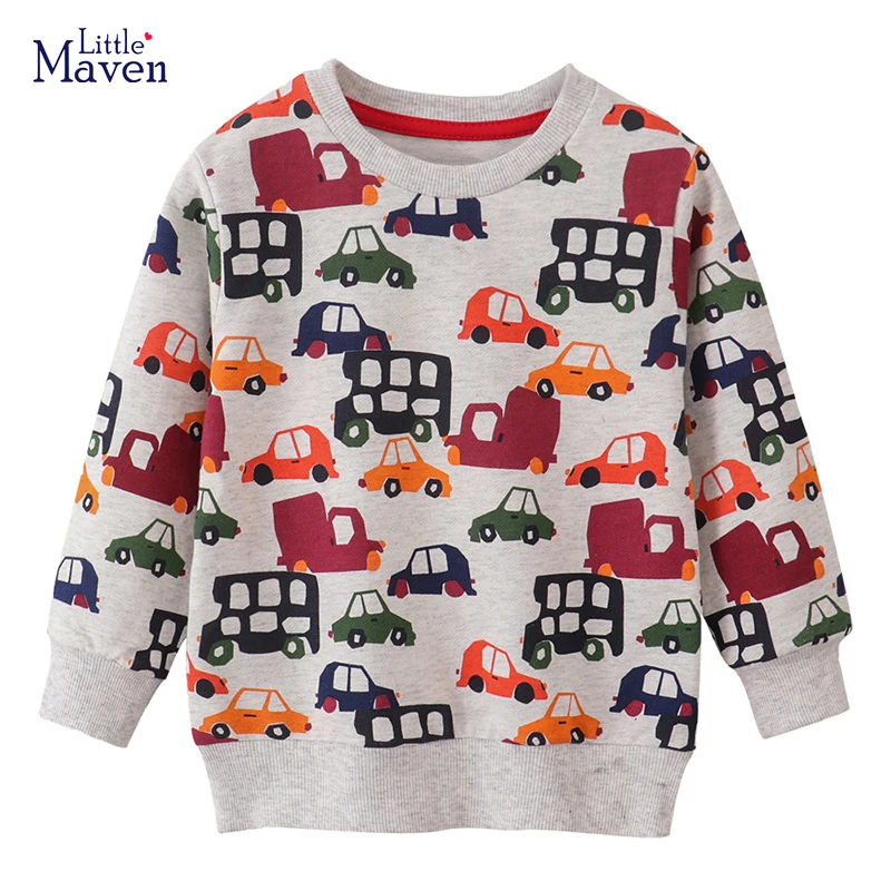 Little Maven Herbst neue Tops Kinder kleidung Baby Jungen Kinder kleidung Frühling Cartoon Fahrzeuge Kleinkinder Sweatshirts Hoodie