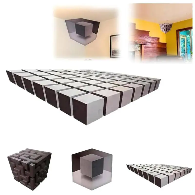 3D Illusion Wall Sticker Waterproof Removable Corner Decal Creative Optical Illusion Maze Cube Wall Art Home Room Decor Stickers