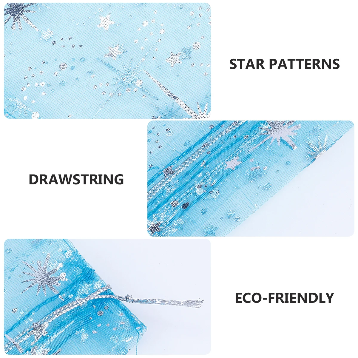 

50pcs Bags Fabric Drawstring Snack Bags Eco Friendly Star Patterns Candy Chocolate Snack Packaging Kids Favor