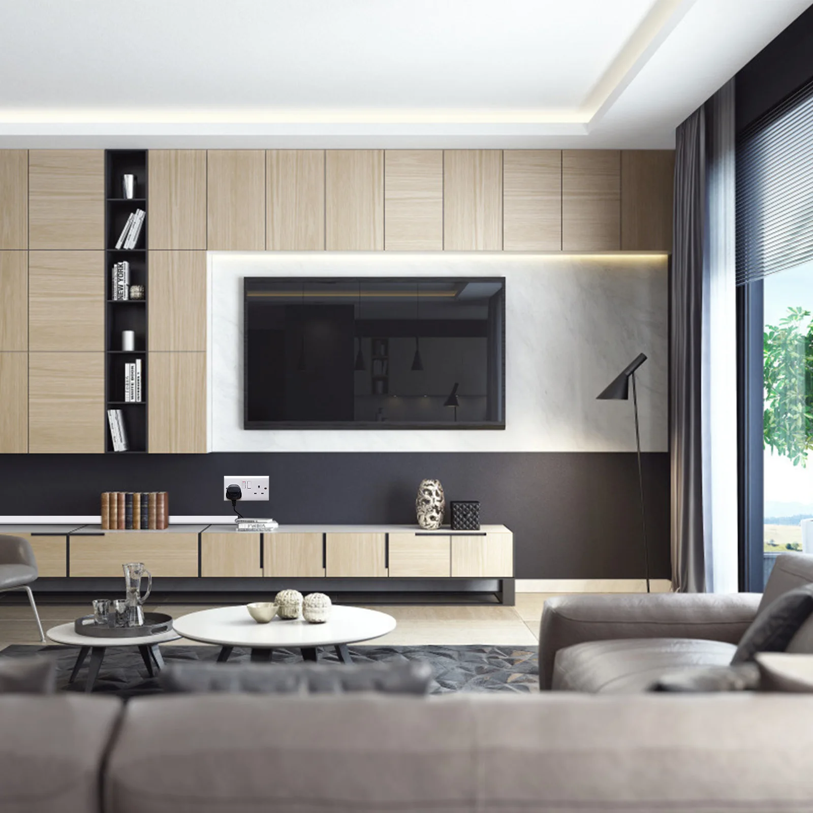 

1Set Cord Cover Wall Cable Hider Kit for Living Room Office Wiring Organizer Raceway System Paintable Slim Profile Design