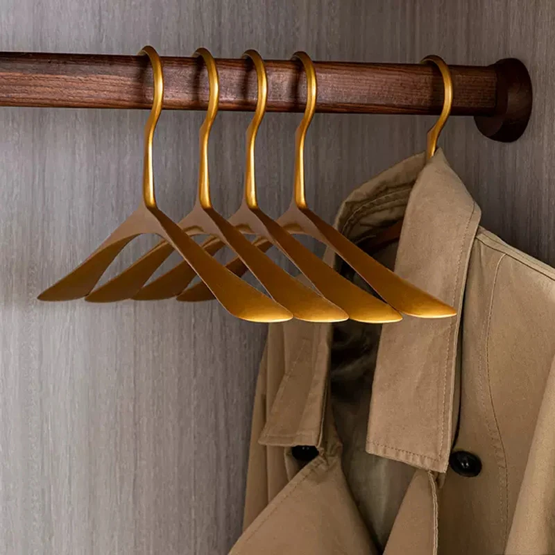 1pc Widen Coat Hanger Clothes Hanger Solid Aluminum Alloy Coat Hanger Clothing Display Racks Home Wardrobe Storage Organizer