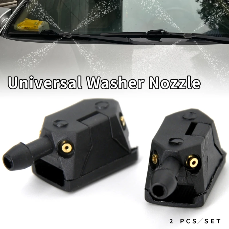 2Pcs Universal Car Windscreen Washer Wiper Blade Water Spray Jets Nozzles Mounted Onto 8mm 9mm Arm Adjusted 4 Way Upgrade