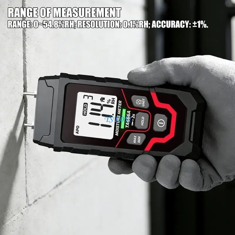 E15A Digital Moisture Detectors with Fast 2 Second Response Time & Auto Power Off Moisture Tester Tool for Wood Paper & Soil