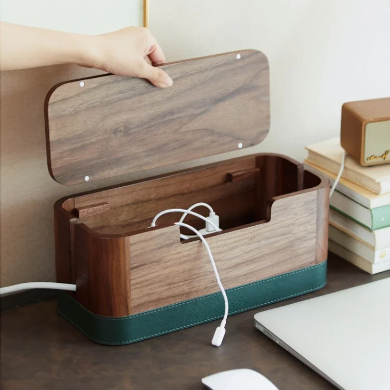 Creative Retro Cable Storage Box, Data Cable Socket Organizer, Router Charging Management, Desktop Solution, Neat Holder