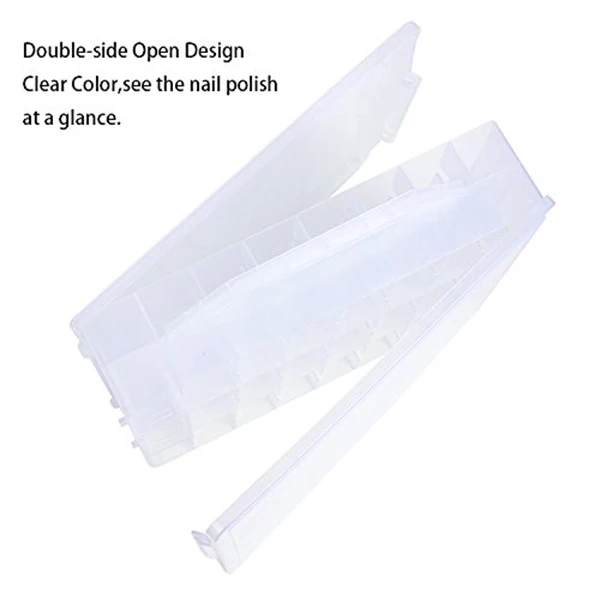 

AAAL Nail Polish Organizer Holder,Portable Universal Clear Double Side Organizer and Thread Storage Case for 48 Bottles Adjusta