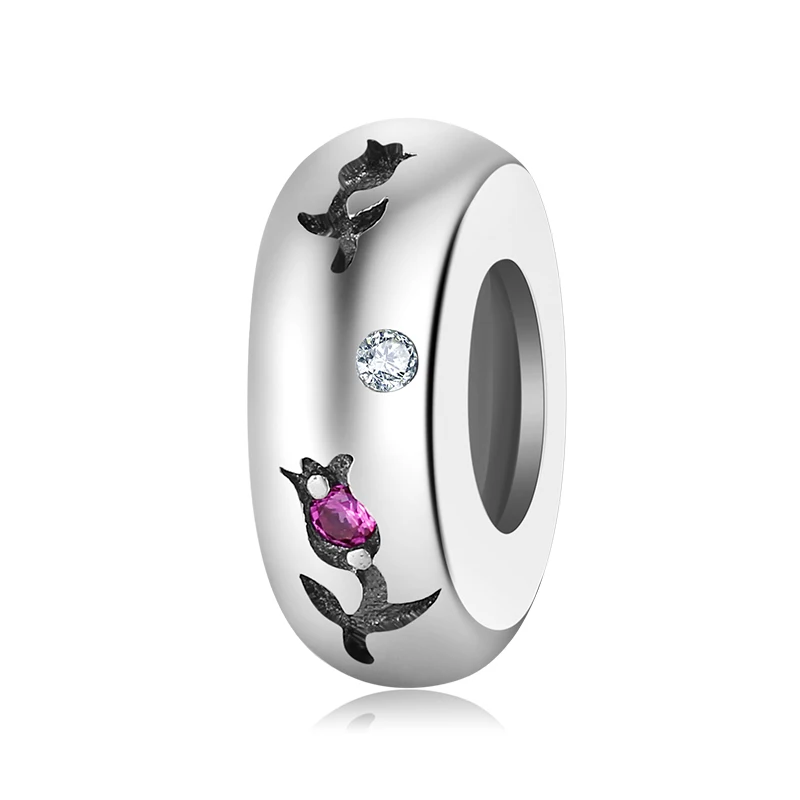 

925 Sterling Silver Love Flower Spacer Bead Pendant Charm Bead Fit Original Bracelet DIY Accessories