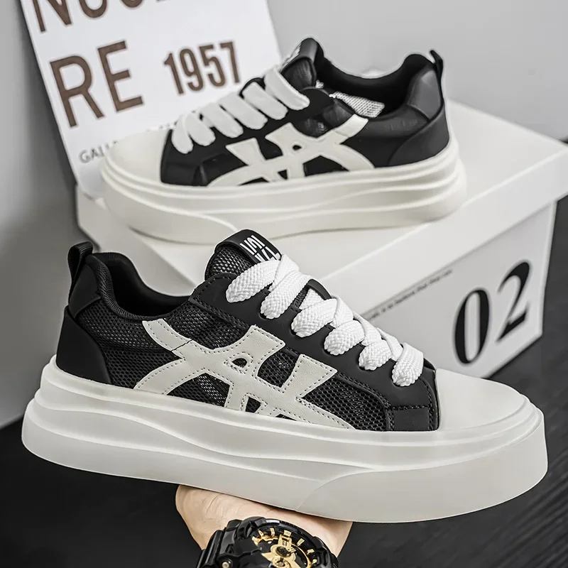 

Summer Men's Fashion Platform Canvas Shoes Lightweight Comfort Breathable Outdoor Casual Trendy Affordable Travel Flat Shoes