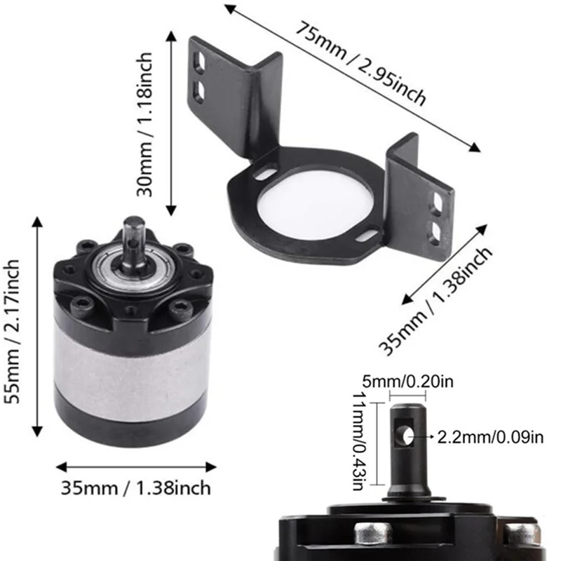 

550 Brushed Motor Waterproof 55T with 1: 5 Reduction Gearbox for 1/14 Trailer 1/10 RC Car Crawler Axial SCX10 TRX4 Rich