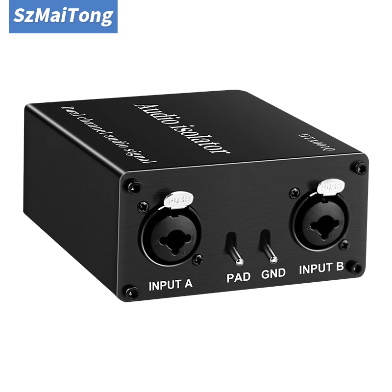 Isolateur de bruit audio double canal XLR 6,5 mm, élimination du bruit de courant pour microphone de mixage et système audio professionnel
