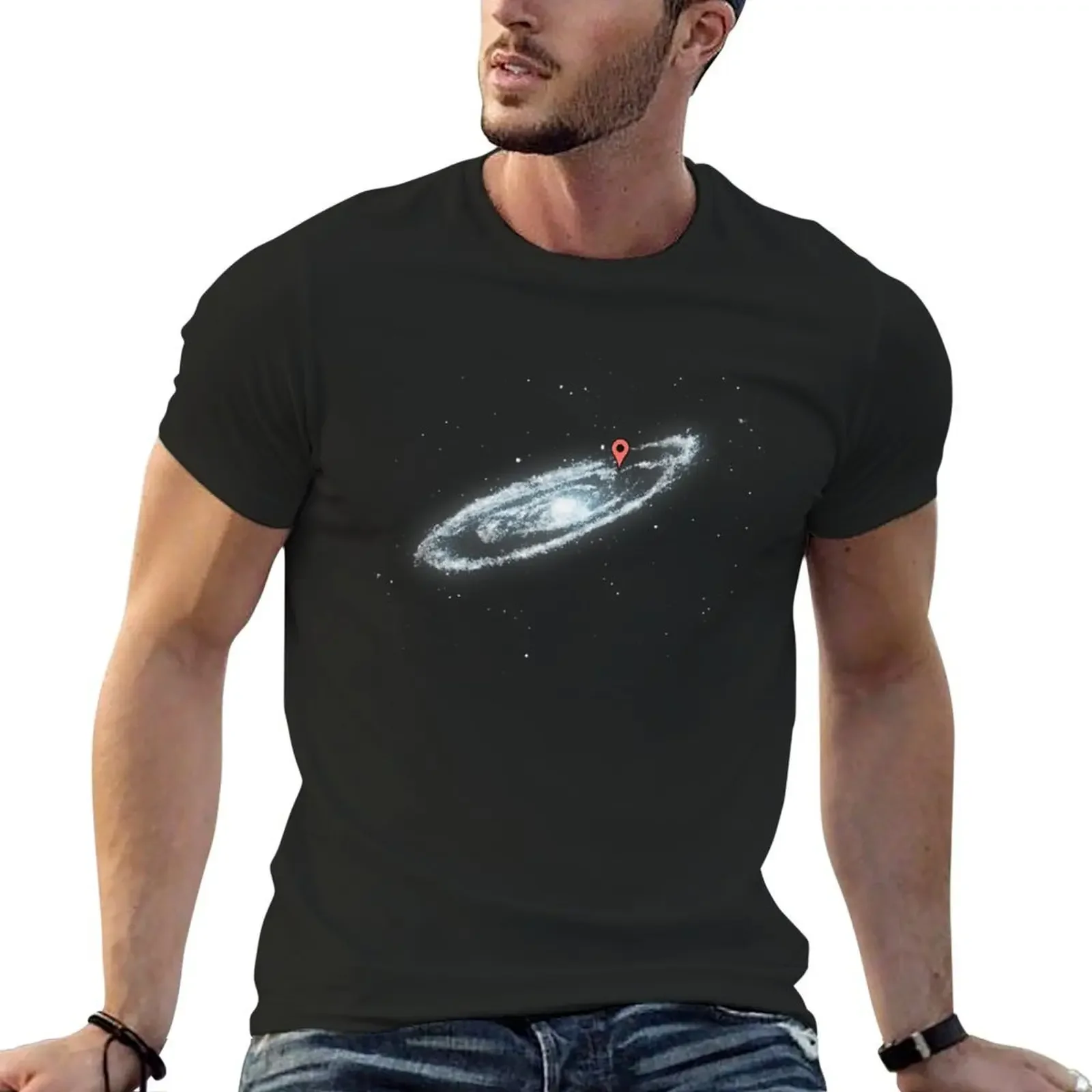 You Are Here - Milky way T-Shirt cute tops graphic t shirts t shirts for men