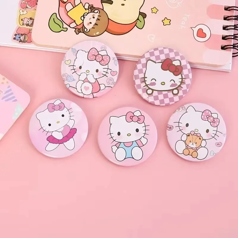 Sanrio-broches de Hello Kitty, figuras de Anime, bonitos dibujos animados, broche de PVC, figuras Q, artículos de mercancía de Anime, decoración,