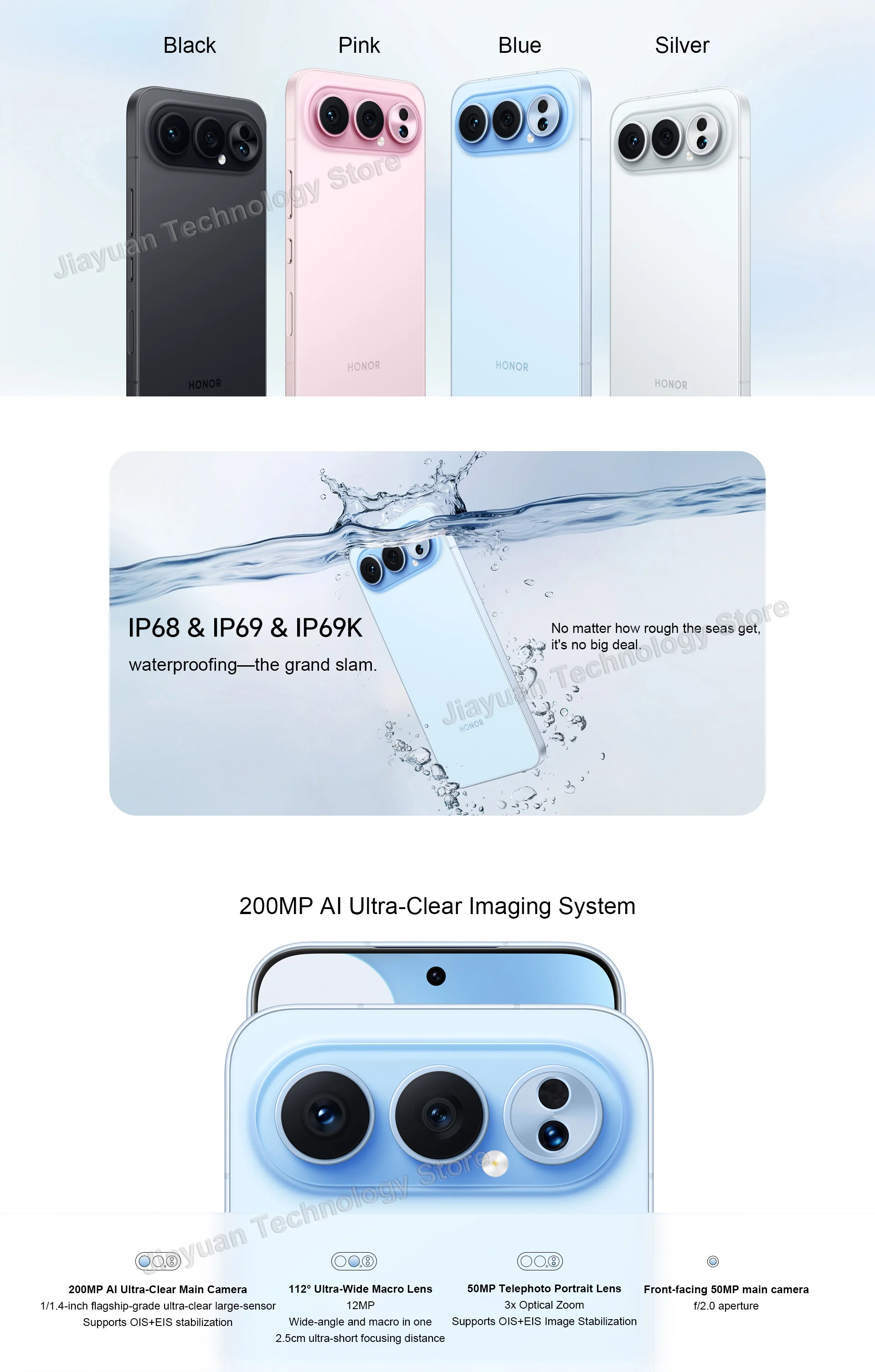 New Original HONOR 500 Pro 5G Mobile Phone 6.55" AMOLED Display Snapdragon 8 Elite Camera 200MP Battery 8000mAh Smartphone