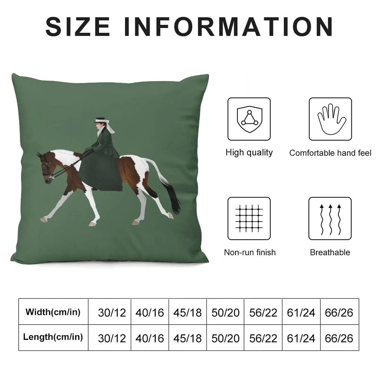 Side Saddle Pinto and Rider - Equine Rampaige Throw Pillow anime girl Custom Cushion pillow