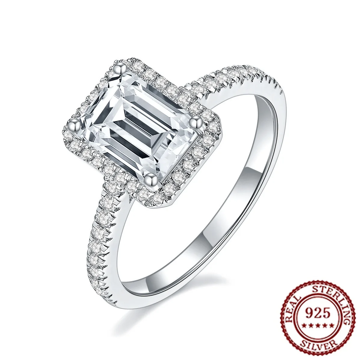 2025 الاتجاه الجديد 925 الفضة الاسترليني مزاجه الكلاسيكي، الموضة الكبرى، المرأة الكلاسيكية مطعمة شقة قطع حجر خاتم رائع #1