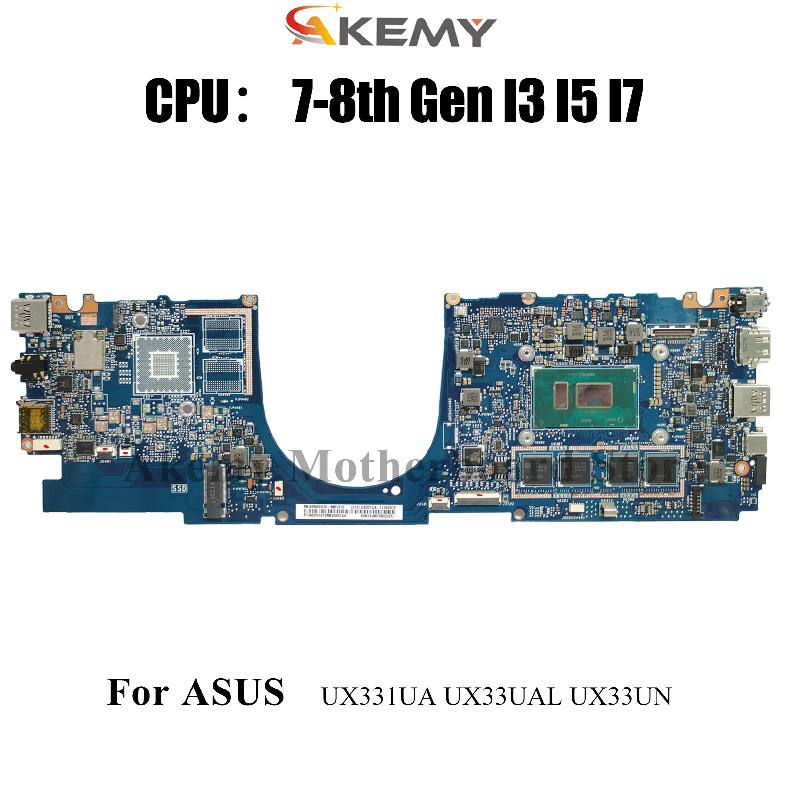 

UX331UA Материнская плата для ноутбука ASUS ZenBook UX33UAL U3300U UX331 BX331U UX33UA UX33UN Материнская плата с процессором I3 I5 I7 100% тест в порядке