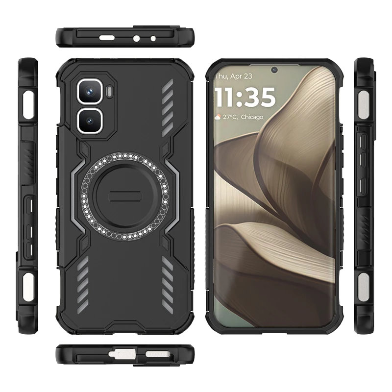 Armor Case For Infinix GT 50 Pro Magnetic Adsorption Wireless Charge Cover For Infinix GT 50 Pro Case For Infinix GT 50 Pro Case