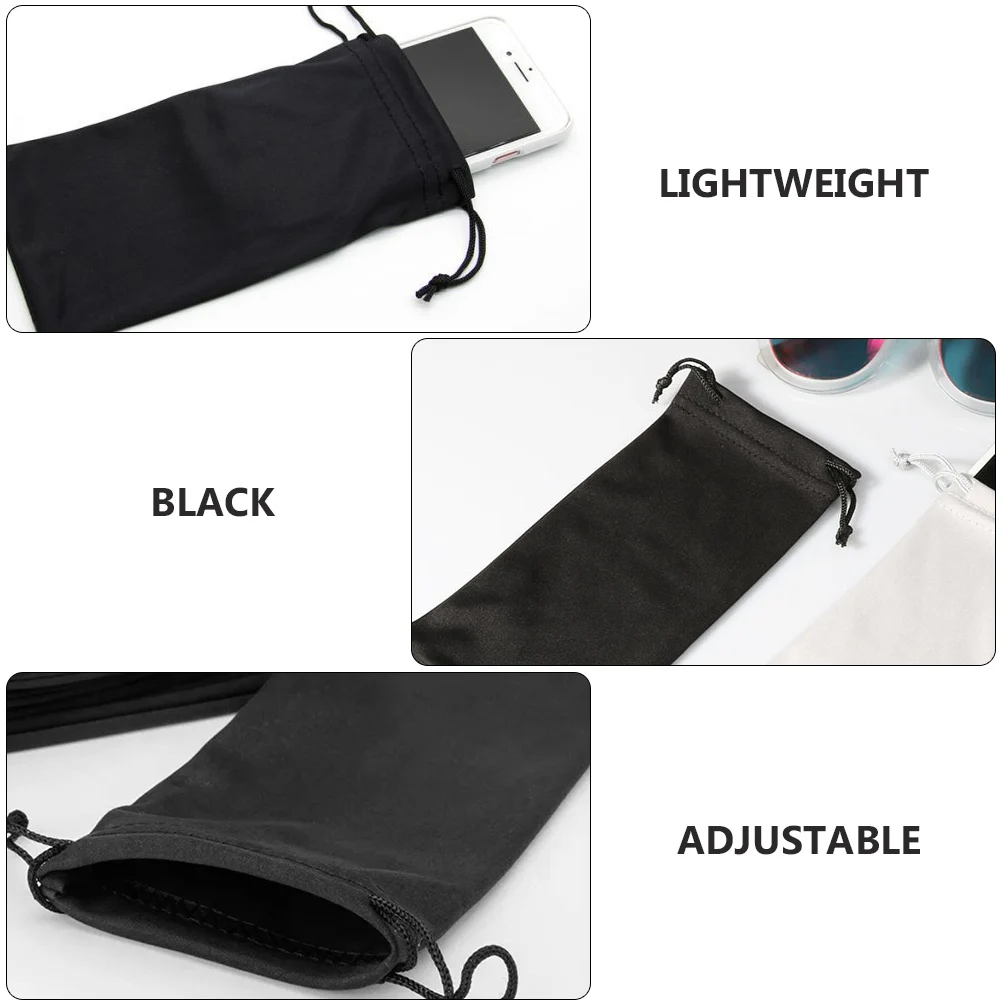 

20Pcs Sunglasses Bag Soft Lint Fabric Secure Adjustable Drawstring for Snow Goggles Eyeglasses Travel Pouch Organizer