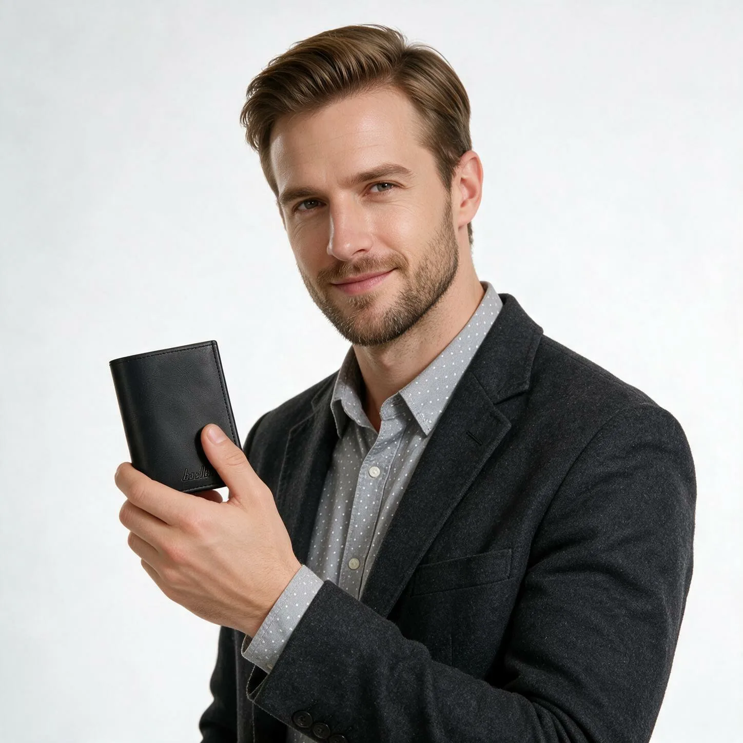 1Pcs Men's Retro Solid Color 70% off Wallet, Ultra-Thin Pu Leather Wallet, Multi-Card Slot Men's Card Holder, Versatile Wallet for Commuting and Travel