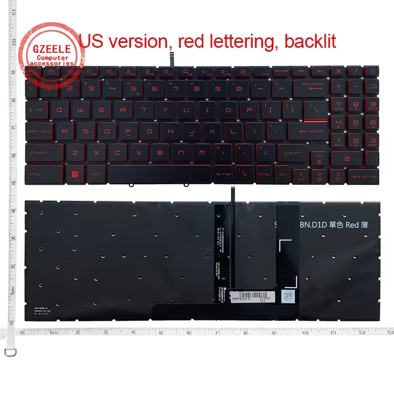 US RU Keyboard for MSI Crosshair 15 15-A11U 15-B12U B12UEZ GF66 MS-1582 GL66 GF76 GL76 MS-17L1 MS-17H3 V203222CK1 Backlit