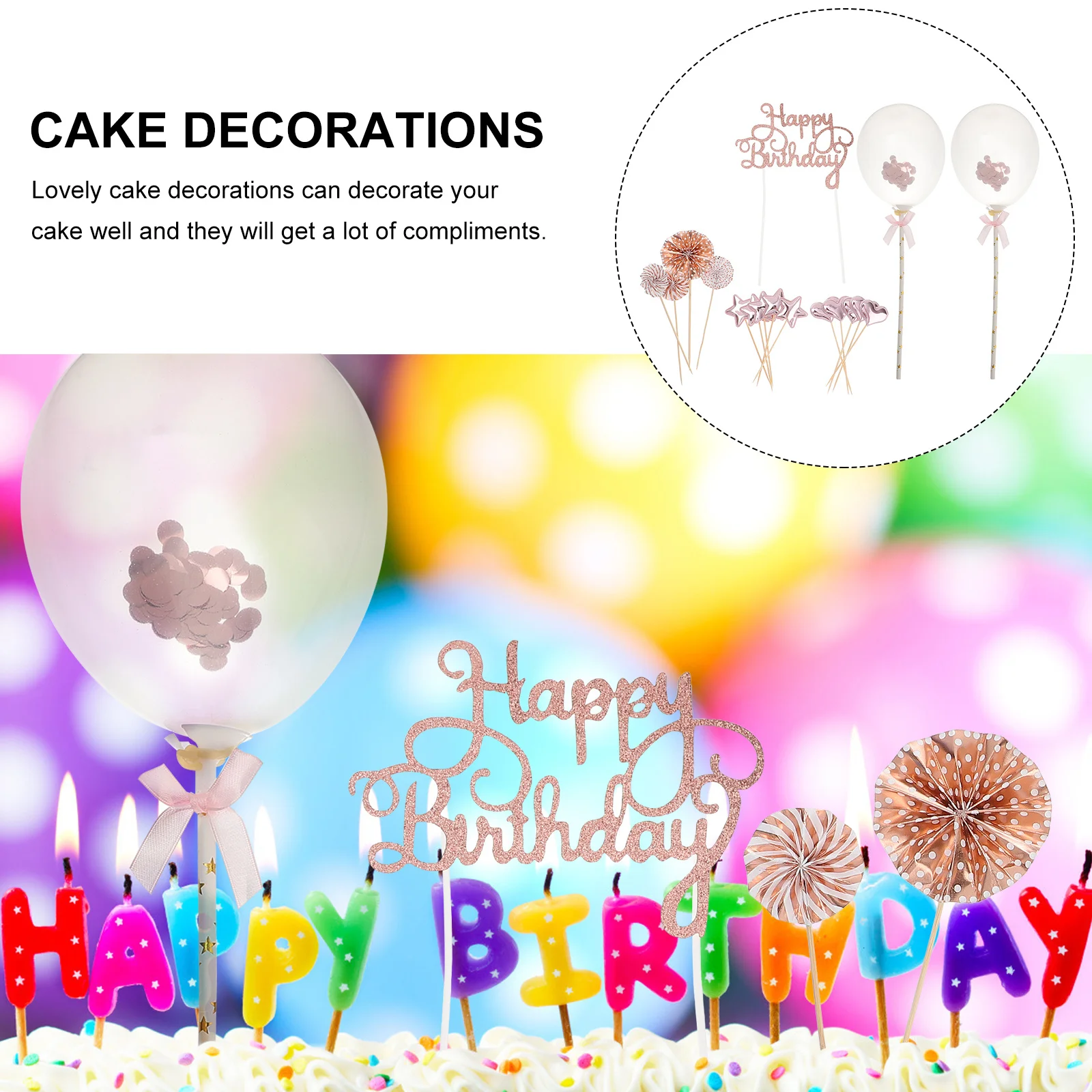

17Pcs Cake Decoration Happy Birthday Toppers Birthday Cake Picks Party Dessert Cupcake Decorative Topper Dessert Topper
