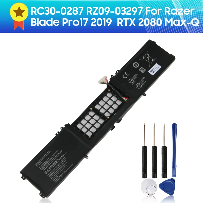 New Replacement Battery RC30-0287 for Razer Blade Pro17 2019 RZ09-03297 RTX 2080 Max-Q 4583mAh + Tool