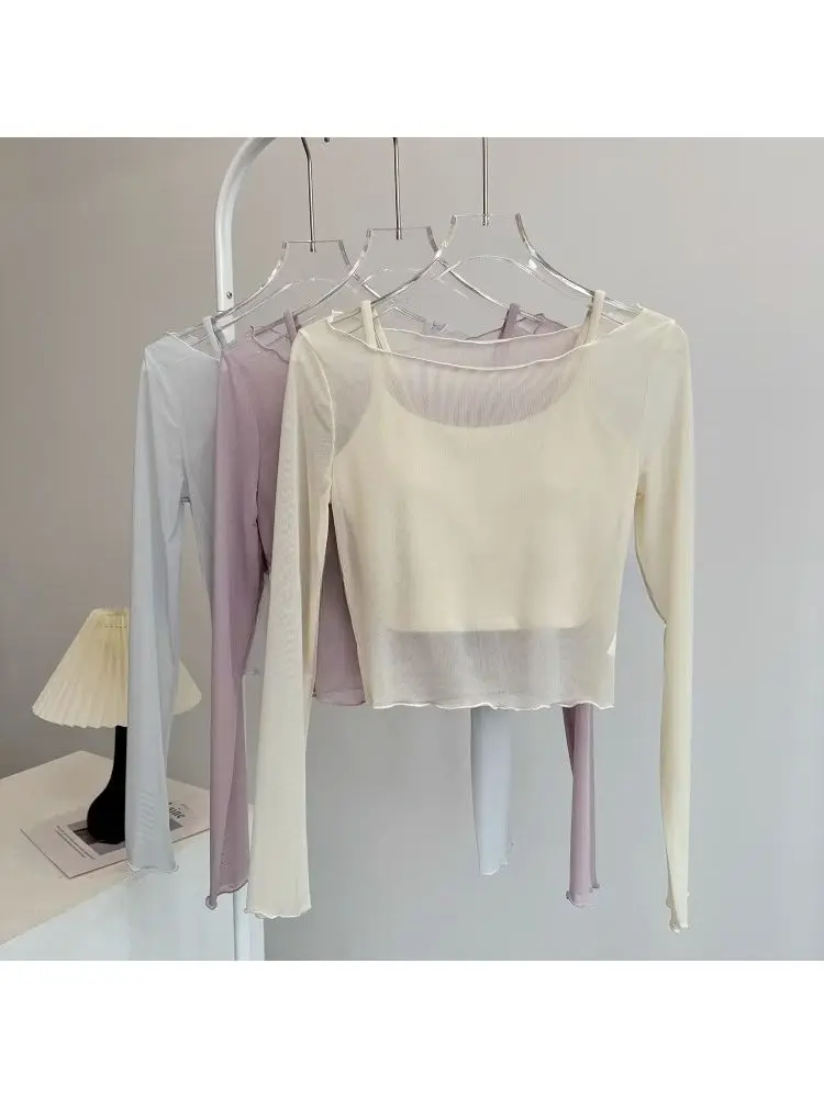 Elegant Yoga Top Women's Long Sleeve Training Sports T-shirt Spring 2026 New Style Commute Bamboo Fiber Cotton High Waist