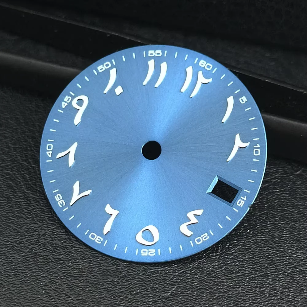 NH35 28.5mm Watch Dial Sun Patterned Arabic Alphabet with Date Replace Men‘s  Watch Accessories Fits NH35/NH36 Movement