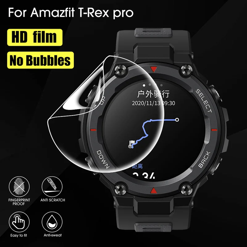 Film hydrogel TPU pour Huami Amazfit, protecteur d'écran, films souples, sans verre, t-rex 2 Pro, montre intelligente T Rex, 1 PC, 2 PC, 5PC